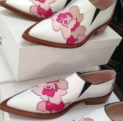 Flower-printed loafers by Victoria Beckham