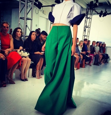 The juxtaposition of crisp, clean, fitted to bright, loose, and oversized. Delpozo.