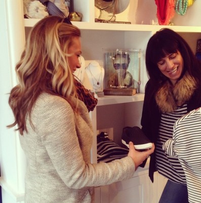 Stylist, Ali Clark, doing wardrobe pulls at Ladybird in the Short North.