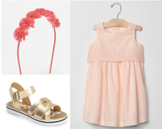 Blush and metallic for a little lady.