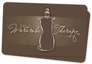 Gift cards showcasing Wardrobe Therapy's inaugural logo, launched in 2006.