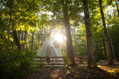 Flying Horse Farms Outpost, where teen campers get to spend one night sleeping under the stars.