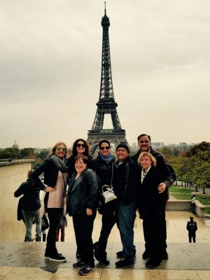 Michelle, far left, in Paris.