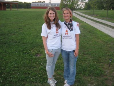 Regan, left, at Flying Horse Farms, which she helped launch as Chief Storyteller